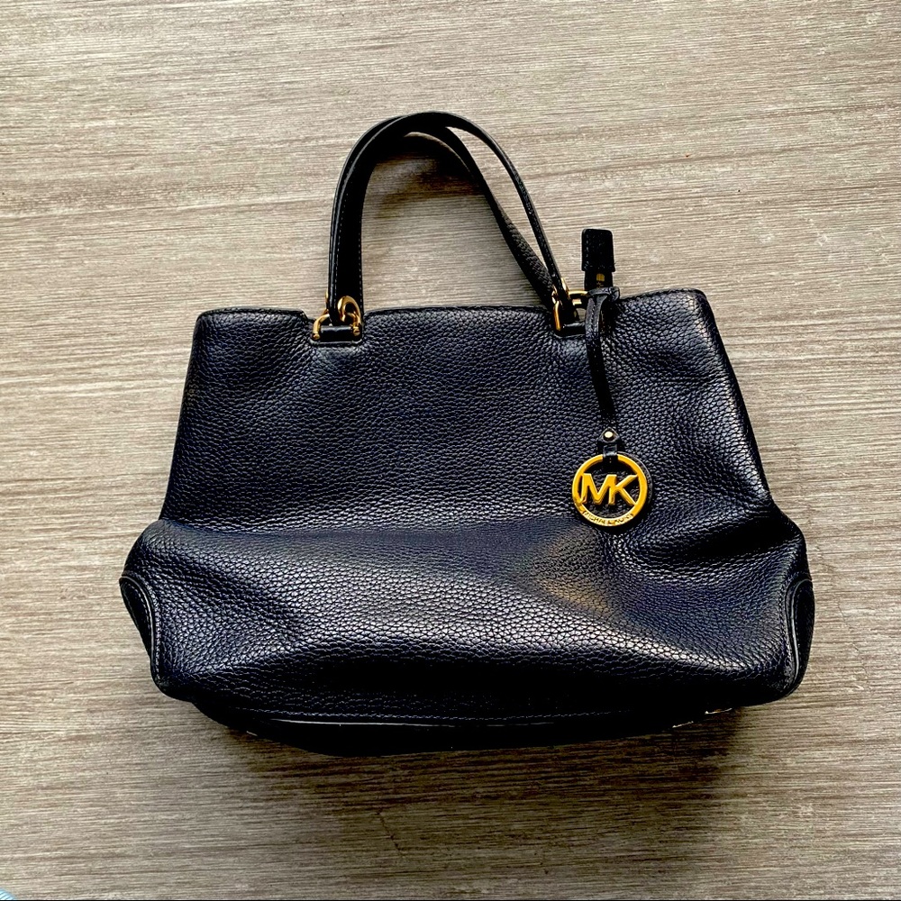 Michael Kors navy medium leather satchel